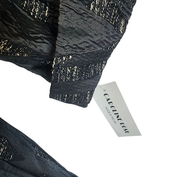 New $500 Caroline Rose Jacquard Jacket Women Size 3X Black Charcoal Open Front - Picture 6 of 8
